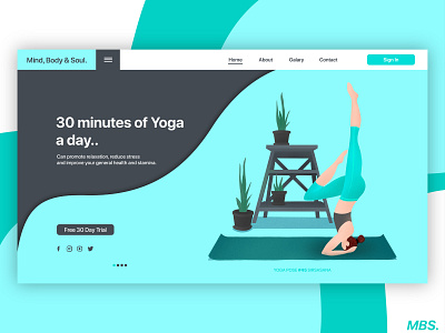 Yoga website design art blue brand branding character clean design icons identity illustration illustrator ios minimal type typography ui ux vector web website