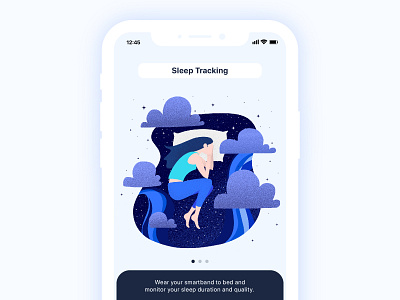 Sleep Tracking animation art blue brand branding character clean design icon illustration illustrator ios logo minimal motion design ui vector web