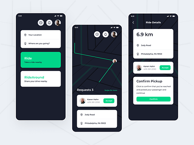 Ride Sharing App UI