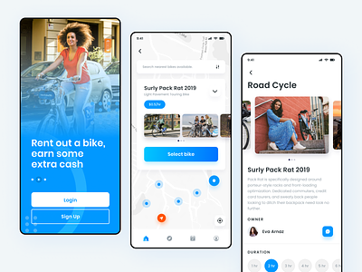 Cycle Ride Sharing App UI app ui kit cardview cycleapp cycleride cyclesharing cyclesharingapp dailyui design mapui rentbike rentcycle ridesharing rideui sketch trendyui ui design uiux