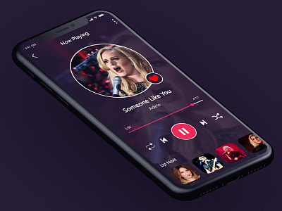 Music Player App_iPhoneX challenge creative dark background iphone latest modern music music player new concept