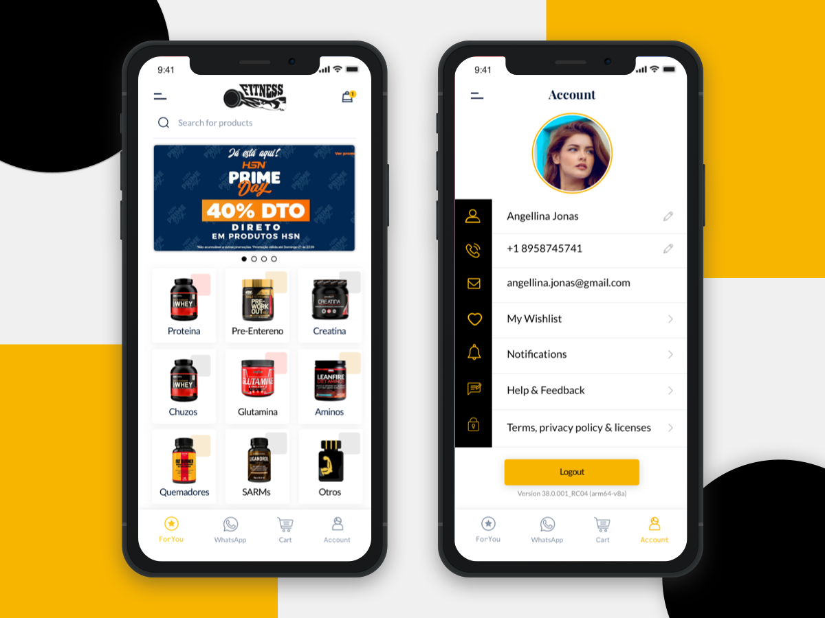 Fitness App account android app app ui design app ui kit dashboard ui fitness app gym app illustrator ios app design mobile ui mobileapp photoshop products protein setting ui sketch uidesign uiux user profile xd design