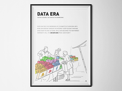 Data Era - Too Big to Ignore big data commodity data era exabytes future world illustration internet line art megatrend minimalism poster
