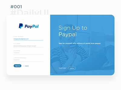 Paypal Signup Window Daily UI 001 - Free Download