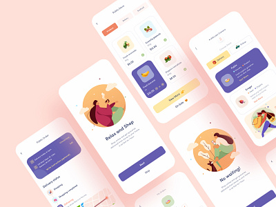 Grocery Delivery UI map app design card clean delivery app design ecommerce food app food delivery grocery grocery delivery ios minimal mobile app design order platform product service shopping store ui ux