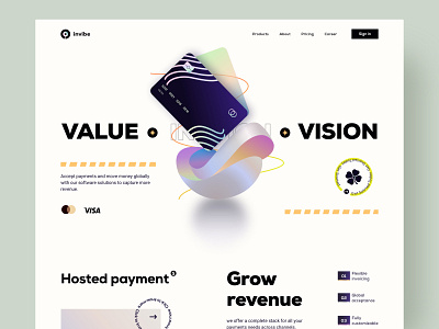 Financial SaaS 3d card clean design finance fintech homepage design landing page layout marketing minimal platform product saas service software ui web webdesign website