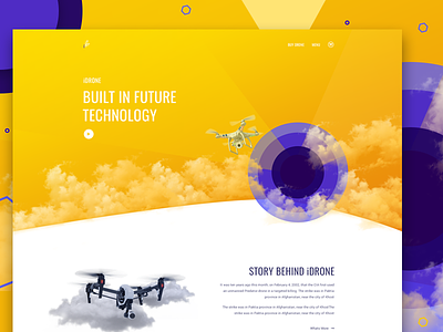 Drone Landing Page camera drone drone landing page fly quadcopter responsive sketch technology ui unmanned aerial vehicle ux web design