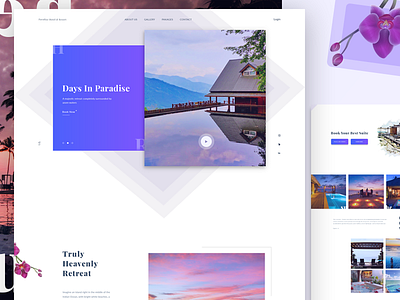 Hotel Landing Page-Paradise Hotel booking holiday home page hotel hotel landing page luxury paradise hotel template travel ui ux website