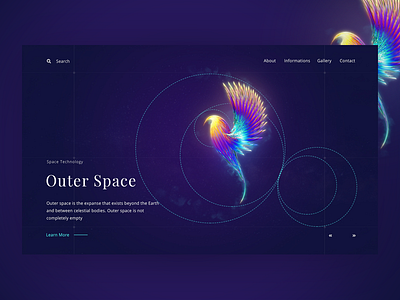 Space ( Creative Header Exploration) gradients illustration meteor outer space planets space star sun timeline ui universe web
