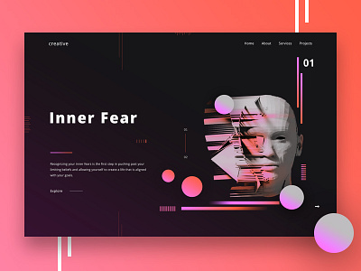 Coneptual Header Exploration 3d color creative agency google gradients illustration landing page new trend typography ui ux web