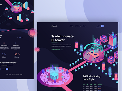 Cryptocurrency Trading Website 2018 trends 3d best design bitcoin blockchain crypto exchange crypto trading crypto wallet cryptocoin cryptocurrency cryptocurrency advisor cryptocurrency investments dashboard illustration landing page new trend ui ux design webapplication website