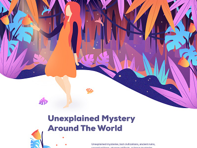 Mysteries Around The World 2018 trends best design character design cryptocurrency environment design flat illustration forest hero image illustration home page illustration illustration illustrator landing page nature new trend ui ux vector web webapplication wild
