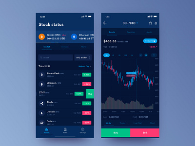 Crypto Exchange App analytic app application blockchain card coin crypto exchange app crypto trading crypto wallet cryptocurrency currency exchange dark app dashboard financial app fintech gui ico interface mobile app token ui