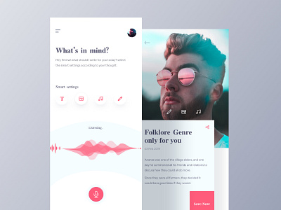 Voice Ui _ Voice to text app app application book app card clean app design controller app design emotional design flat design minimalist design mobile app design organic product card reading app smart app smart home ux voice voice ui voiceai