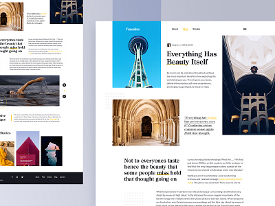 Magazine Article Page architectural blog article page blog card category page clean ecommerce website fashion blog header landing page layout minimal news portal photography website travel blog travel website typography ui ux design weather website