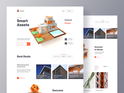 Real Estate Website 3d agency website architecture clean commercial real estate homepage hotel booking investment landing page layout management marketing agency minimal property property search real estate real estate agency renting ui ux design website