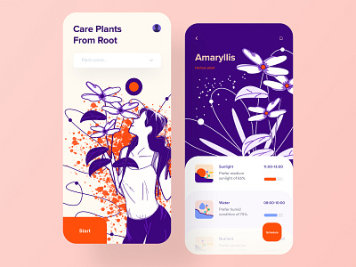 Plant Care App ai analytics app design calender card eco flat design green illustration ios layout minimal mobile app design plant app plants product design shop smart tech ui ux