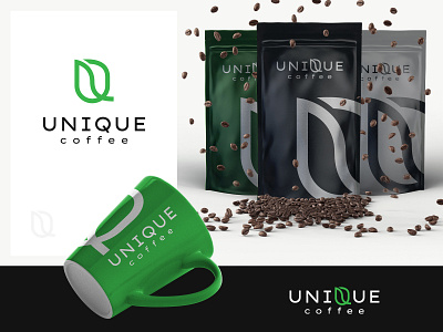 Unique Coffee Concept branding design flat logo simple vector