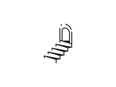 Logo black branding design door flat logo simple stairs vector