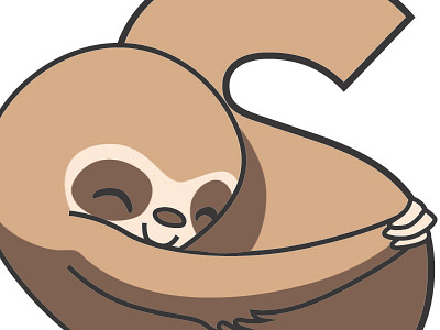 Sloth brown design graphic home hug logo relief shelter sloth