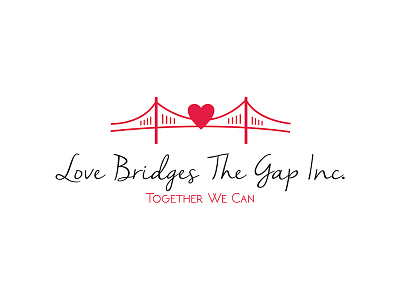 Love Bridges bridge design flat logo love