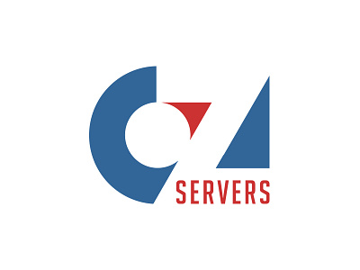 Oz Servers blue design flat logo red servers