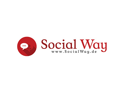 Social Way chat chat bubble design logo red social