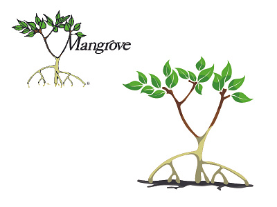 Mangrove | Logo Redesign brown green leaf logo redesign roots