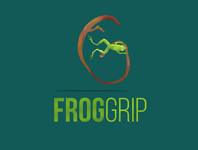 frog grip colorful design frog green grip logo logodesign vector