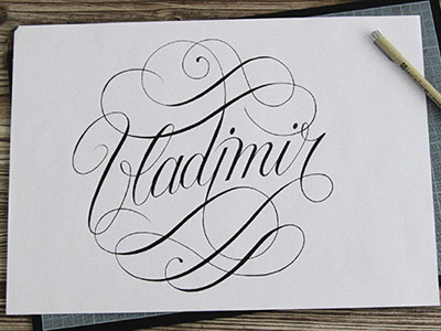 Vladimir handwritting script type typography