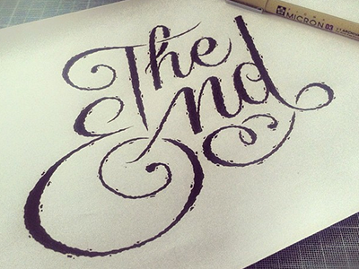 The End handwritting script type typography