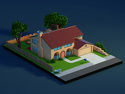 The Simpsons House 3d cinema4d house illustration simpsons