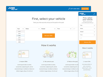 Select.Vehicle flat illustration responsive design