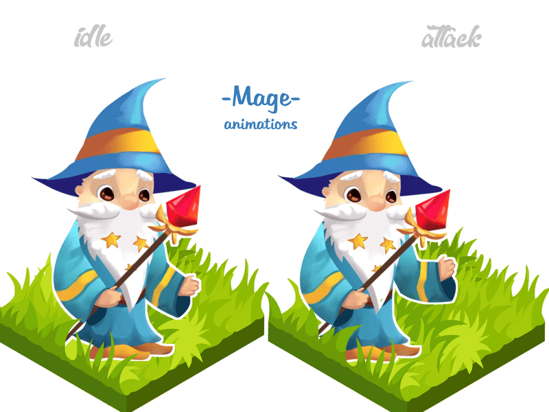 Mage animations Spine2D animation cartoon cgart effects game art magic spine animation spine2d