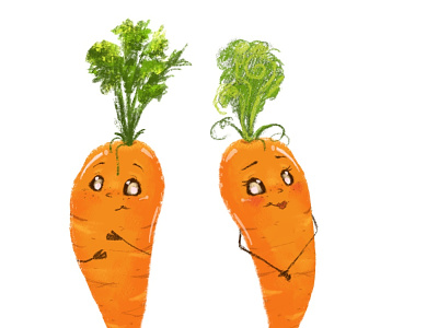 Lovely carrots artistic cartoon crayon cute illustration nature painterly sweet vegetables