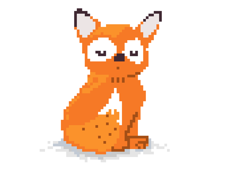 Sleepy soul animal animation cartoon cgart cute fox gameart gif pixel pixel art simple sweet