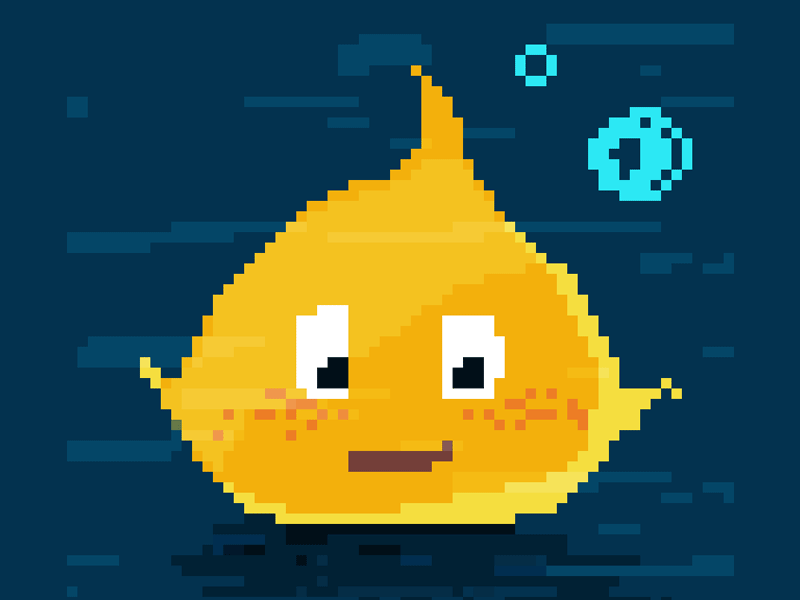 Make a wish on a goldfish animation cartoon cgart gameart gif illustration pixel pixelart retro simple
