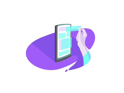 UXing hand illustration mobile ui ux wireframe