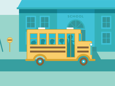 Energy for Education bus education illustration school