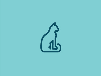 Meow. cat icon line logo simple
