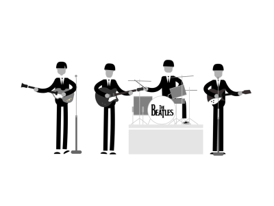 The Beatles animated beatles flat gif guitar illustration music rock and roll