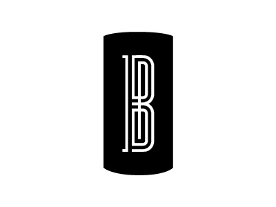 BP mongram black and white line logo monogram