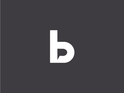 Brad Powell Monogram bubble design flat icon letter logo monogram speak talk