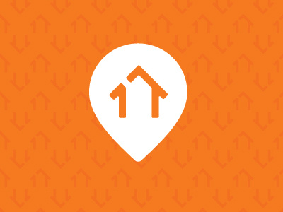 One in a Million home house simple logo icon 1 one map drop pin orange flat