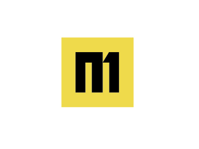 One in a Million 2 type flat yellow monogram icon m million 1