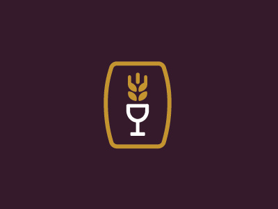Beer & Wine Festival Icon barrel beer drink festival gold grapes icon local wheat wine