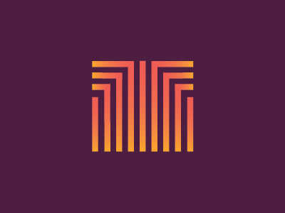 Unused T Mark color gradient logo monogram orange radiant t yellow
