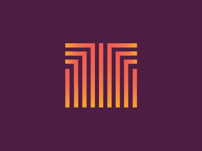 Unused T Mark radiant yellow orange color logo monogram gradient t