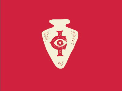 I.C.O. Icon apparel american native indian red logo grunge aged monogram head arrow