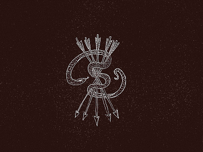 Snake Illustration arrows hand drawn medieval native snake tattoo